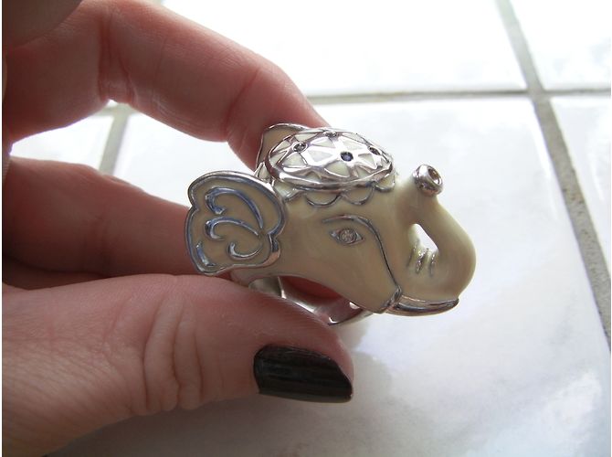 Paul & Joe Elephant Ring Elfenbein und Silber Größe 53 Beige - Ansicht 3