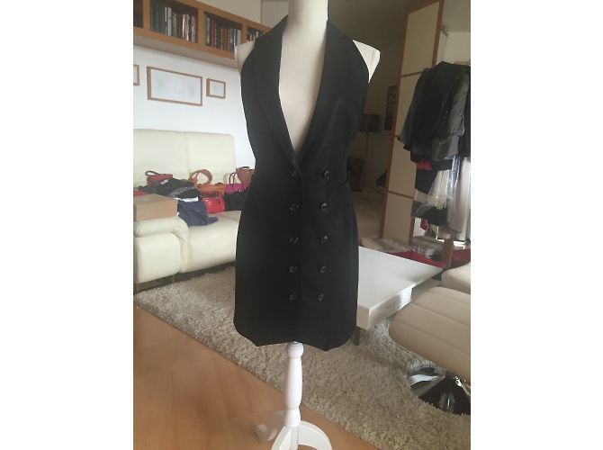 Vestido negro sin mangas de doble botonadura John Richmond - vista 3