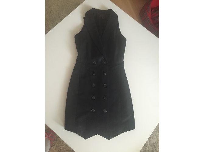Vestido negro sin mangas de doble botonadura John Richmond - vista 6