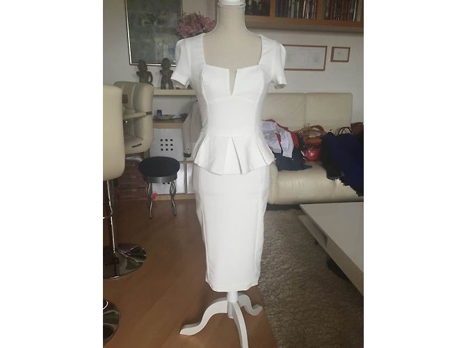 Vestido blanco Asos de manga corta - vista 3