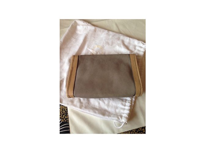 Pochette Chloé in pelle beige - vista 6