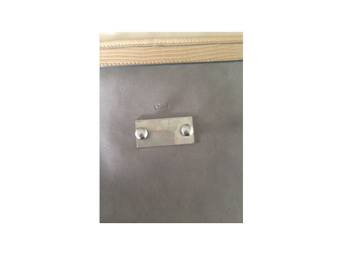 Pochette Chloé in pelle beige - vista 8