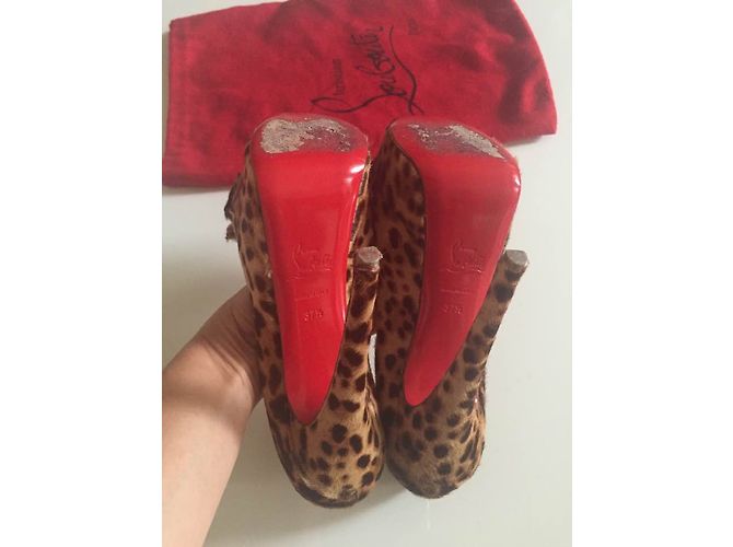 Christian Louboutin Lady Peep Décolleté Leopardate in Pelle - vista 6