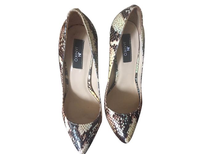 Autre Marque Janiko Python Print Leather Heels - view 2
