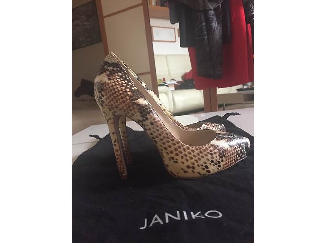 Autre Marque Janiko Python Print Leather Heels - view 3