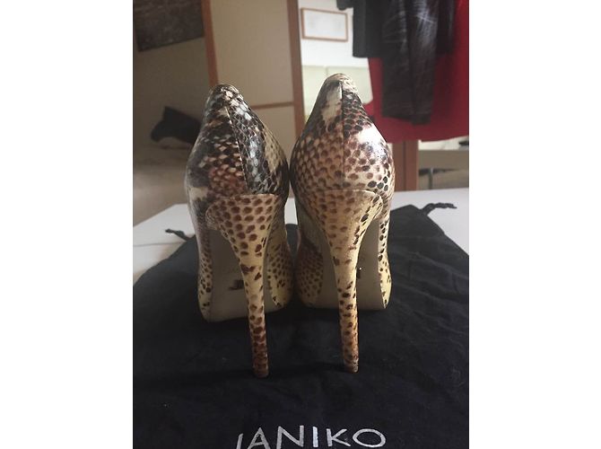 Autre Marque Janiko Python Print Leather Heels - view 4