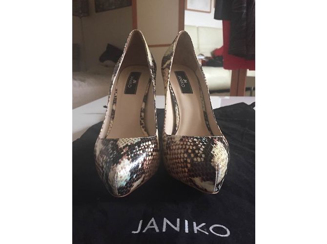 Autre Marque Janiko Python Print Leather Heels - view 5