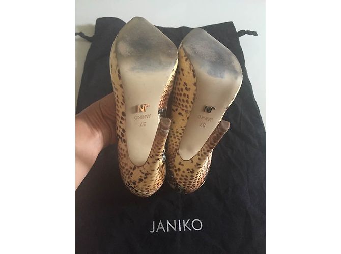 Autre Marque Janiko Python Print Leather Heels - view 6