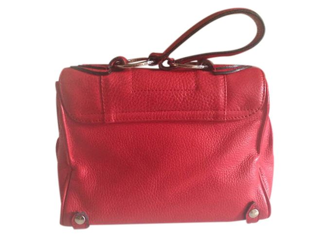 Borsa Azzaro in pelle rossa granulata Rosso - vista 2