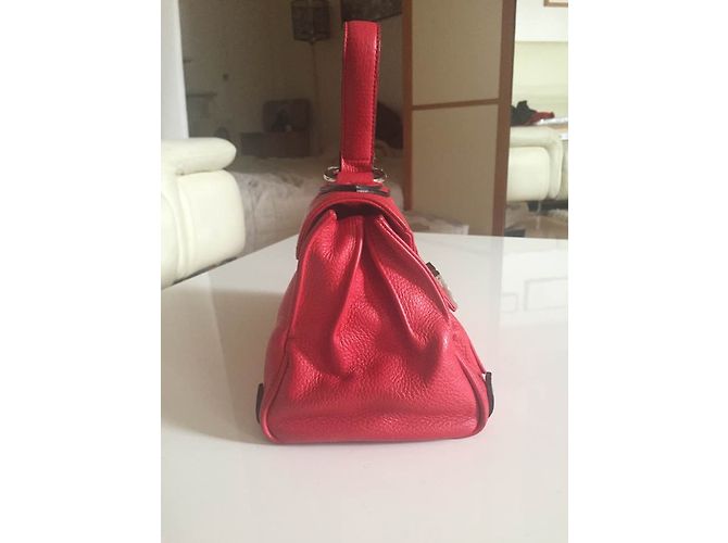 Borsa Azzaro in pelle rossa granulata Rosso - vista 3
