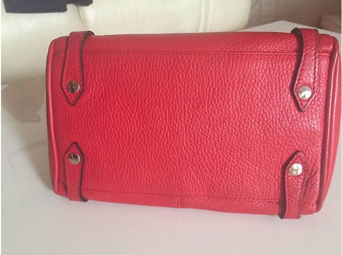 Borsa Azzaro in pelle rossa granulata Rosso - vista 4