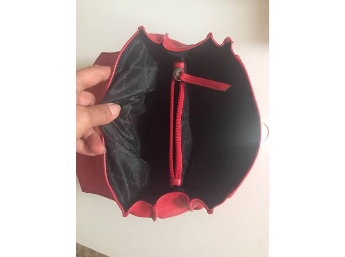 Borsa Azzaro in pelle rossa granulata Rosso - vista 5