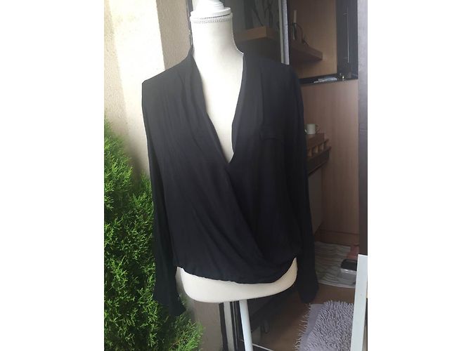 Top de algodón negro Zara XS - vista 3