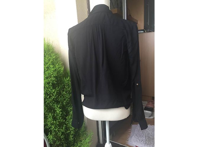 Top de algodón negro Zara XS - vista 4