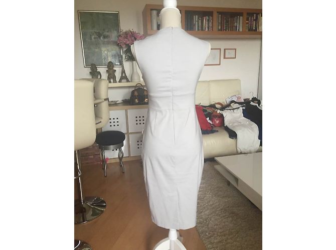 Vestido Asos Gris Perla de Algodón Elástico - vista 4