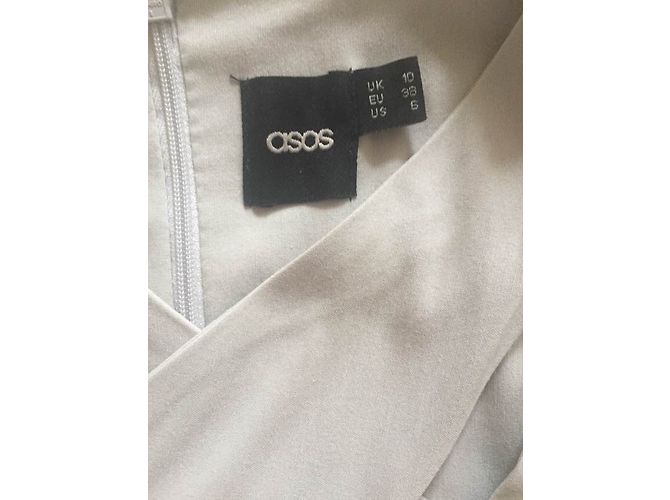 Vestido Asos Gris Perla de Algodón Elástico - vista 5