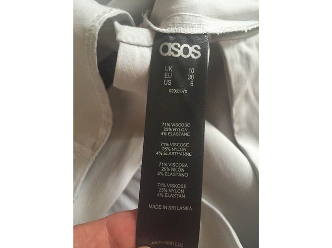 Vestido Asos Gris Perla de Algodón Elástico - vista 6