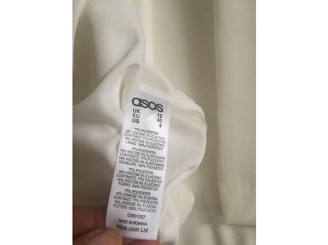 Asos Kleid Ecru und Anis Größe 40 Weiß - Ansicht 6
