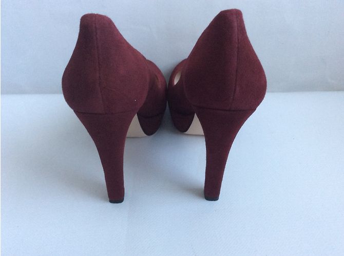Paco Gil Leder Pumps Dunkelrot 12,5cm Absatz Bordeaux - Ansicht 5