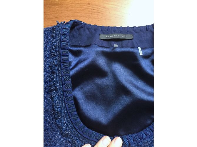 Chaqueta Elie Tahari Azul de Algodón Talla M - vista 4