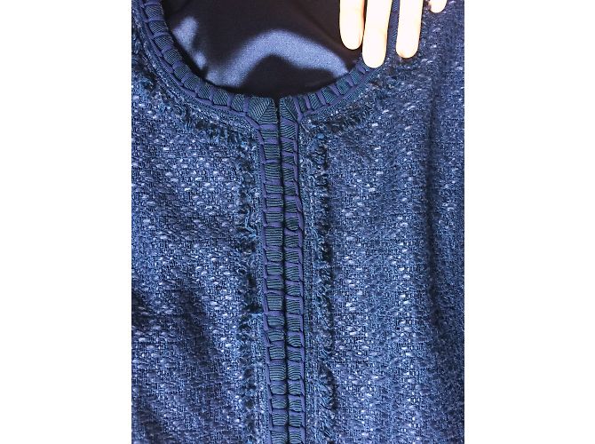 Chaqueta Elie Tahari Azul de Algodón Talla M - vista 6