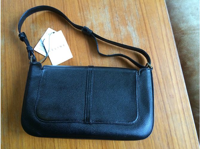 Céline Kleine Lederhandtasche Schwarz - Ansicht 3