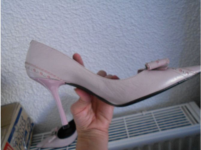 Décolleté Dior in pelle rosa con fiocco - vista 6