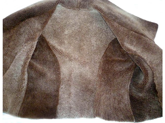Autre Marque Le Renard Jacke aus braunem Lammfell - Ansicht 3
