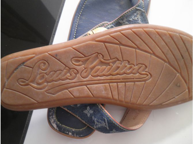 Louis Vuitton Mules Blau Stoff Größe 36 - Ansicht 4