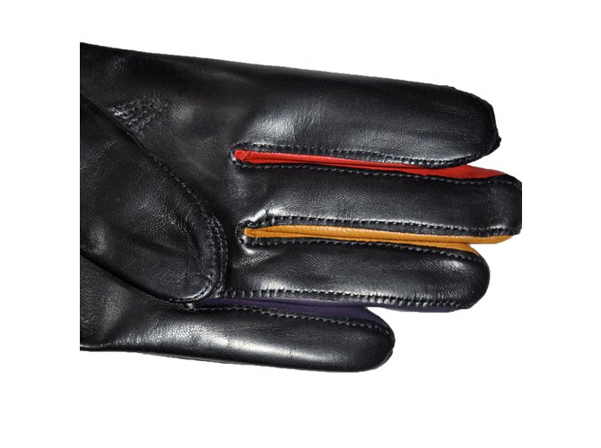Maison Fabre Handschuhe Schwarz - Ansicht 2