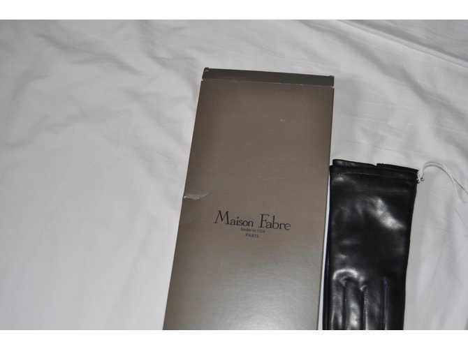 Maison Fabre Handschuhe Schwarz - Ansicht 3