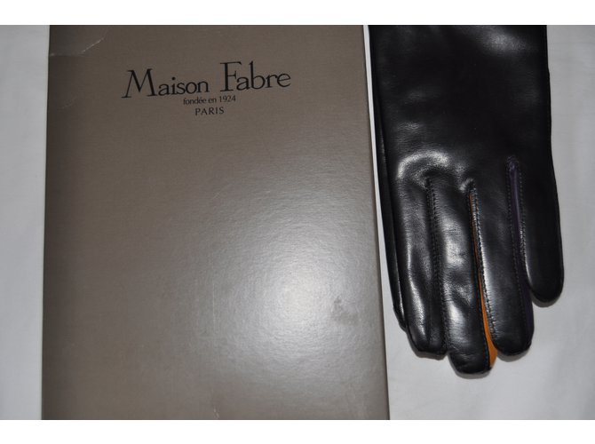 Maison Fabre Handschuhe Schwarz - Ansicht 4