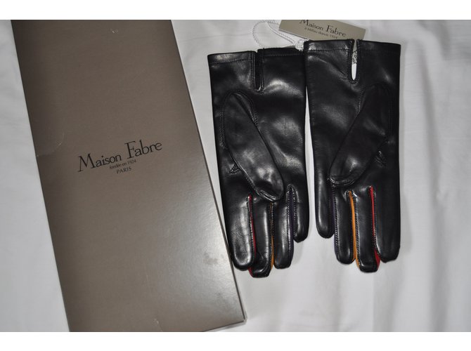Maison Fabre Handschuhe Schwarz - Ansicht 6