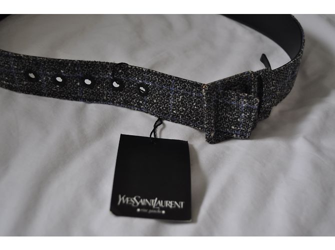 Yves Saint Laurent Gürtel aus Leder und Tweed - Ansicht 4