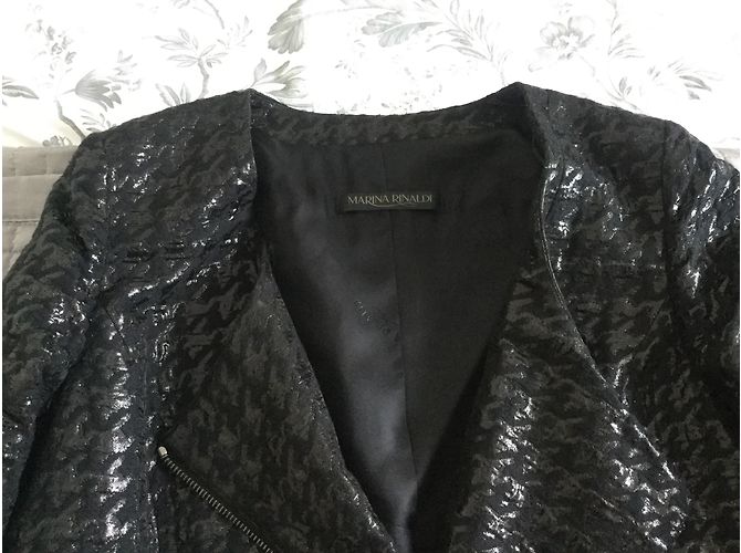 Chaqueta Marina Rinaldi Negra de Algodón Estilo Perfecto Negro - vista 4