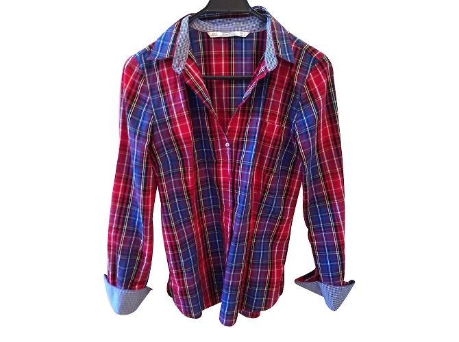 Camisa Zara de rayas rojas de algodón Talla S - vista 2