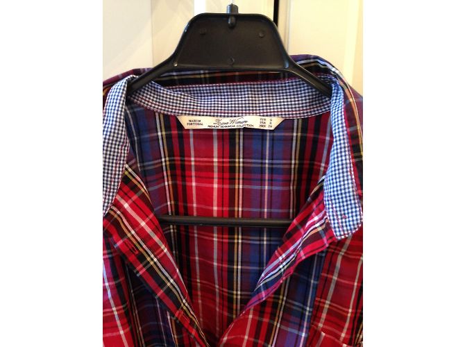 Camisa Zara de rayas rojas de algodón Talla S - vista 4