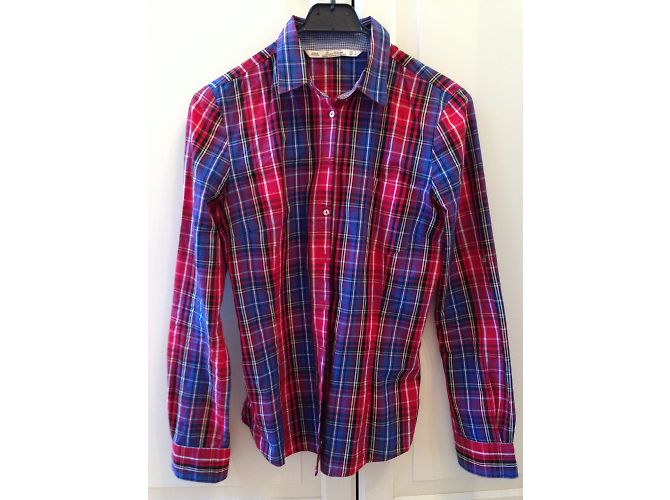 Camisa Zara de rayas rojas de algodón Talla S - vista 6