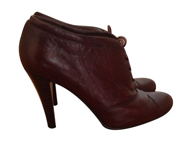 Stivaletti stringati in pelle marroni Enzo Angiolini Marrone - vista 2