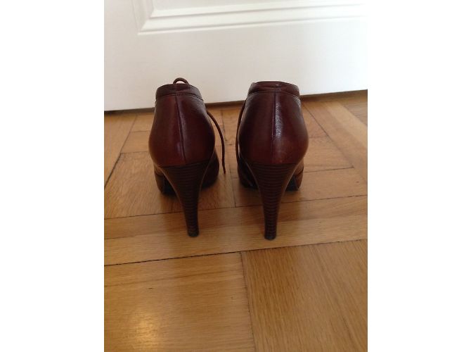 Stivaletti stringati in pelle marroni Enzo Angiolini Marrone - vista 3