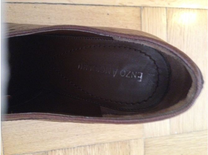 Stivaletti stringati in pelle marroni Enzo Angiolini Marrone - vista 7