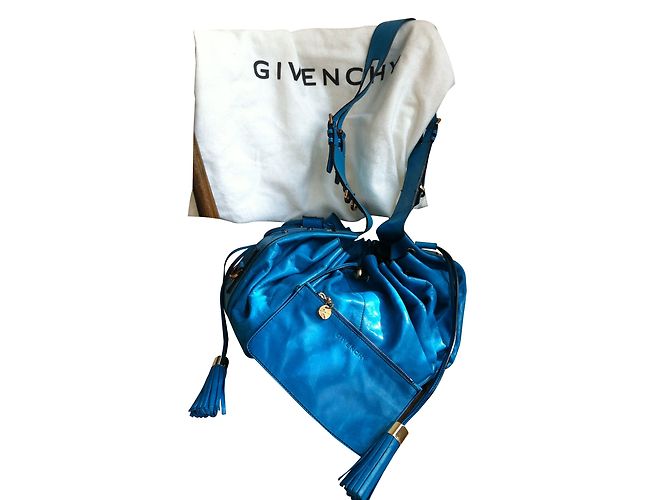 Borsa Givenchy Pumpkin in pelle color turchese Blu - vista 2