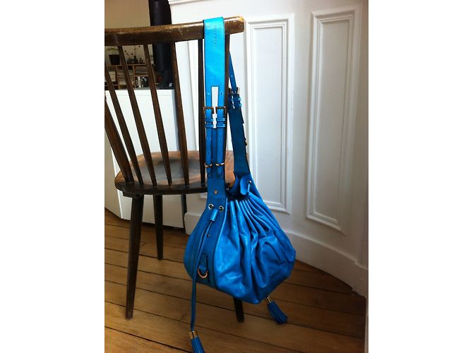 Borsa Givenchy Pumpkin in pelle color turchese Blu - vista 5