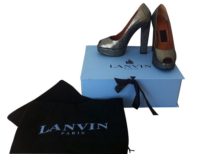 Lanvin Absatzschuhe Silber Leder Größe 36 - Ansicht 2