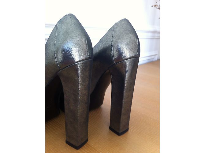 Lanvin Absatzschuhe Silber Leder Größe 36 - Ansicht 5