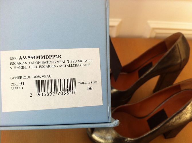 Lanvin Absatzschuhe Silber Leder Größe 36 - Ansicht 7