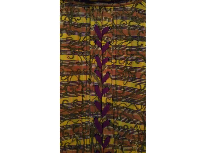 Conjunto de saia Christian Lacroix em seda marrom - vista 5