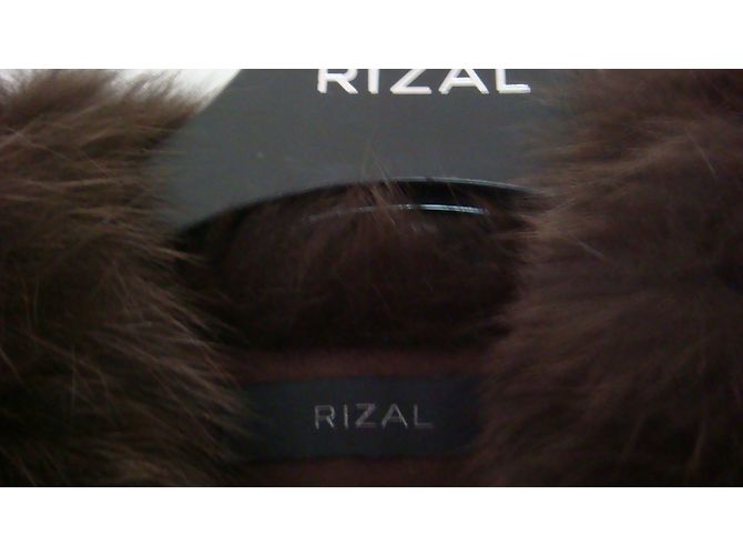 Rizal Cardigan con capucha de piel Castaño - vista 6