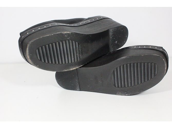 Stivali con zeppa Rick Owens in pelle d'agnello nera Nero - vista 8