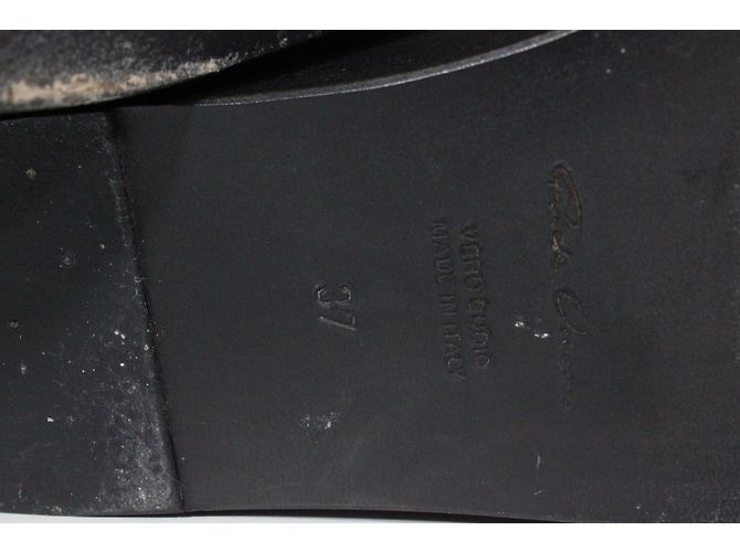 Stivali con zeppa Rick Owens in pelle d'agnello nera Nero - vista 9